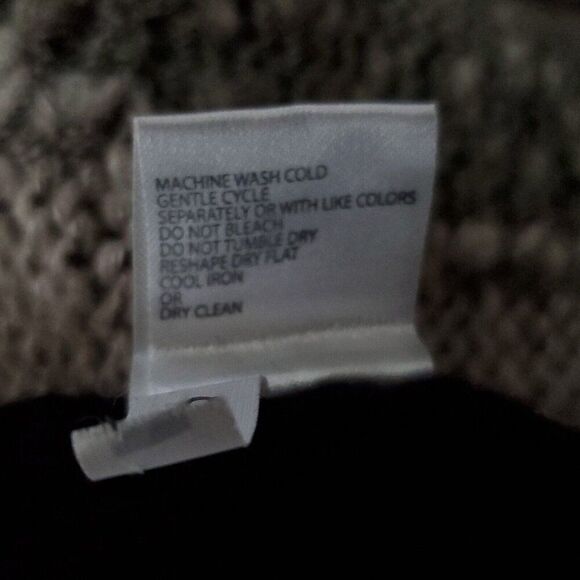 Marystyle Open Cardigan Sweater S Black Gray Color Block Geometric Patchwork - Picture 6 of 6